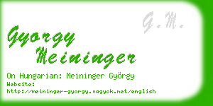 gyorgy meininger business card